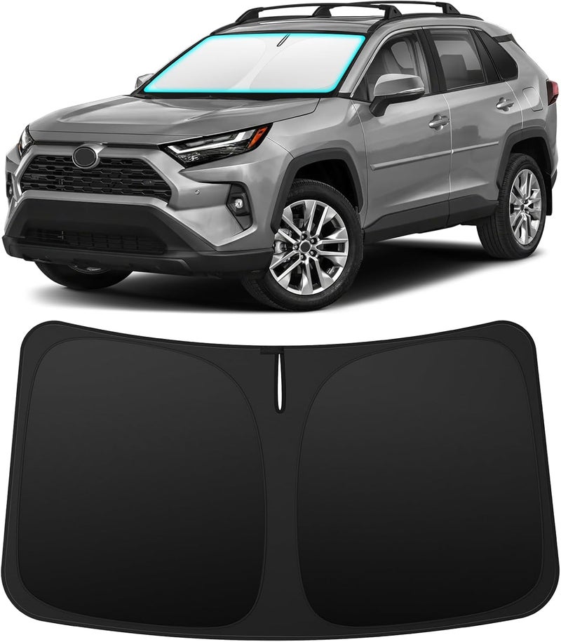 INSAUTO Foldable Windshield Sun Shade for Toyota RAV4 RAV-4 2019-2025, Heat & UV Protection Car Sunshade with Storage Bag, Keep Interior Cool & Easy Installation - Image 1